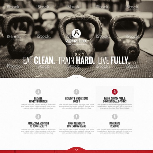 Create a beautiful one page lead gen site for an awesome fitness nutrition company.