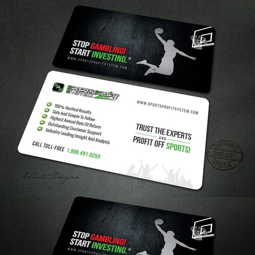 business card design for sport profit system