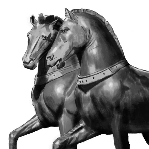Bronze Horse Statue Tattoo Design 2