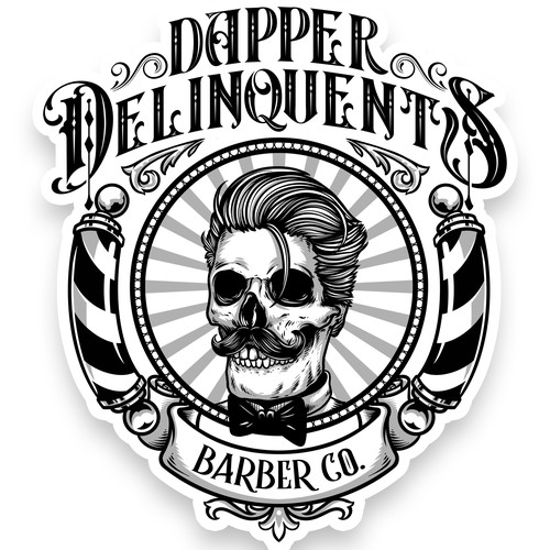 barber skull logo