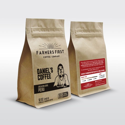 Hot Stamp Concept for Farmers First Coffee Packaging