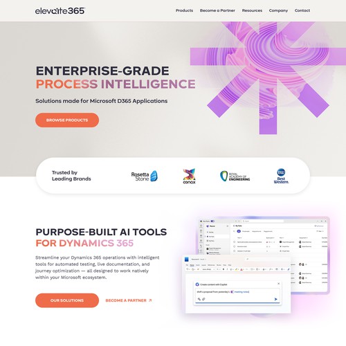 Bold design for Software company