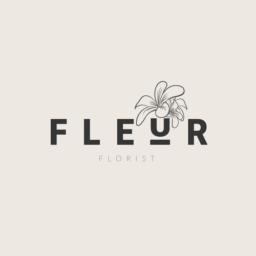 Bold Modern Logo with Floral Sketch