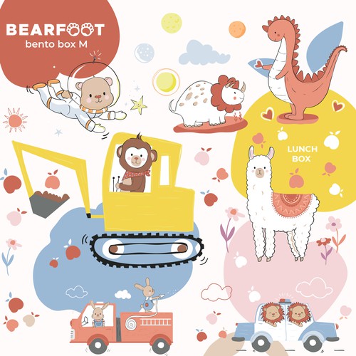  Illustrations for Bearfoot  ❤️✨🐰🦊🐵🐱🐻✨❤️