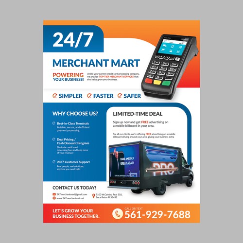 Flyer for 24/7 Merchant Mart