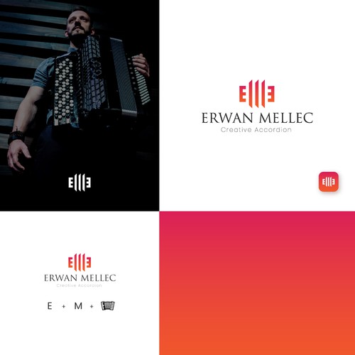 Abstract logo for accordion player