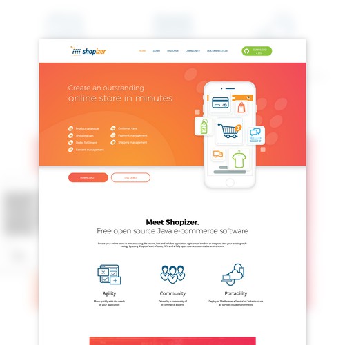 Ecommerce service landing page