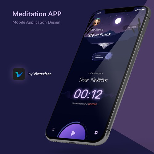 Home Screen concept for Meditation App