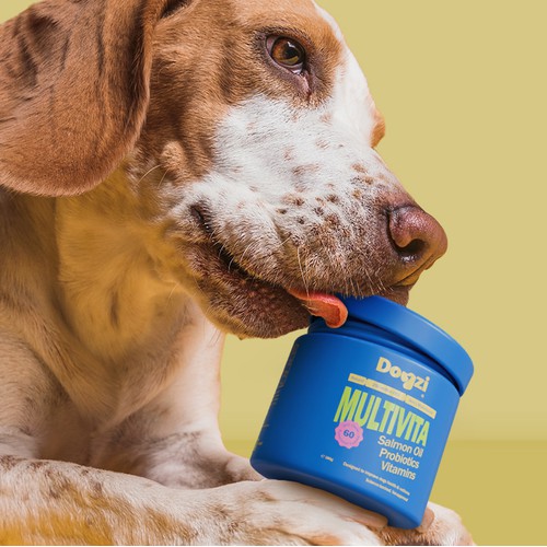Dog supplement label packaging design