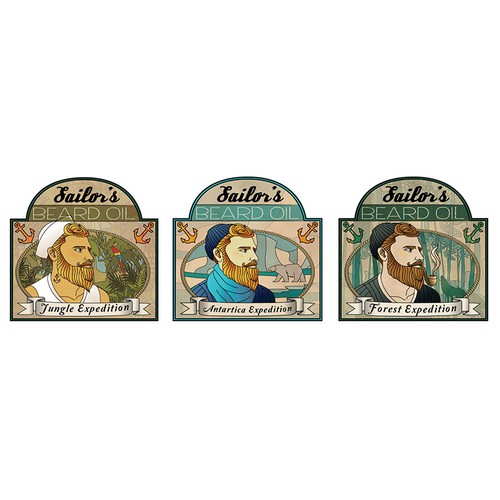 Awesome labels for Sailor's Beard Oil