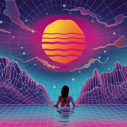 Trippy Synthwave Invinity Pool
