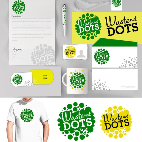 Create a fresh design logo for Waste Not Dots