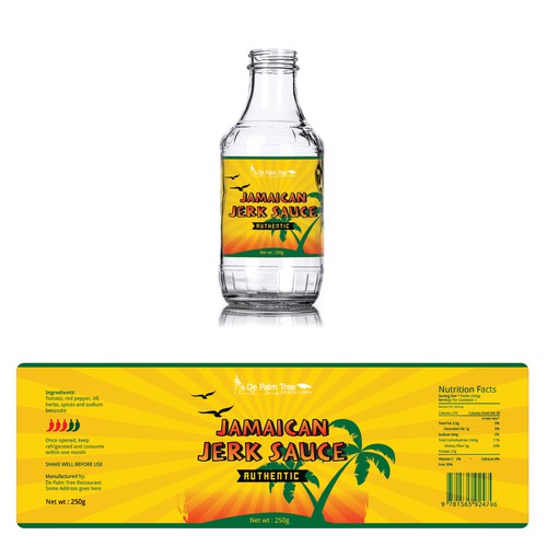 Label design for Jamaican Jerk Sauce