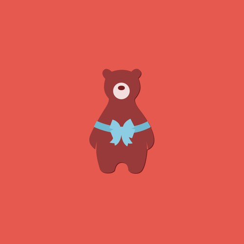 Design a fun brown bear for a children's boutique