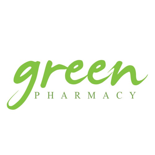 catchy simple written logo for green pharmacy