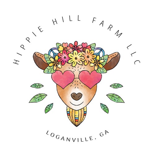 A Funky and Fun Logo for Hippie Hill Farm