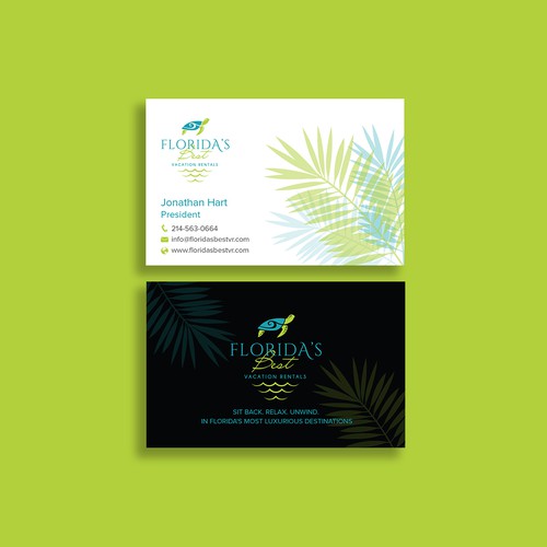 Design a Unique, Creative, and Beautiful Business Card for Florida's Best Vacation Rentals