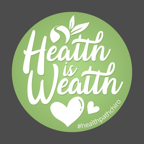 Health is Wealth Sticker Design (Version 3)