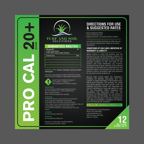 Plant derived fertilizer label