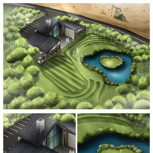 Rendering of a single hole golf course concept