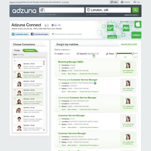 Adzuna Website design