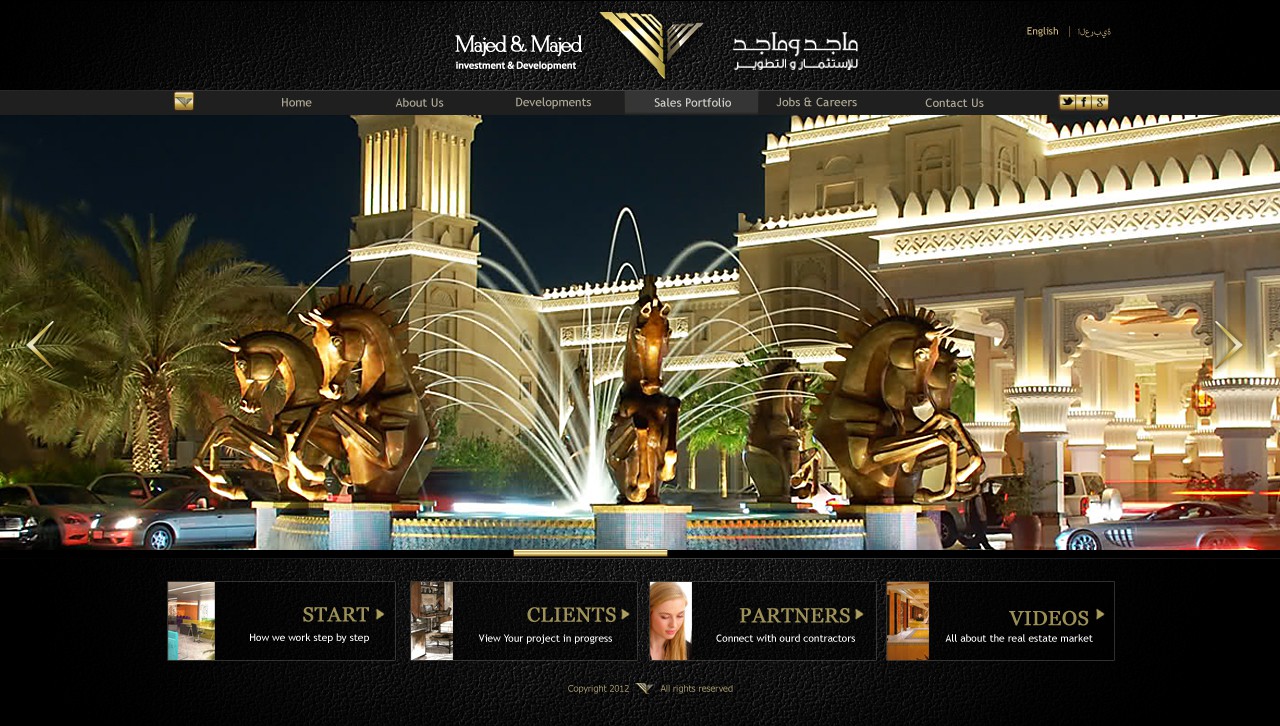 Create the next website design for Majed & Majed Real Estate Development