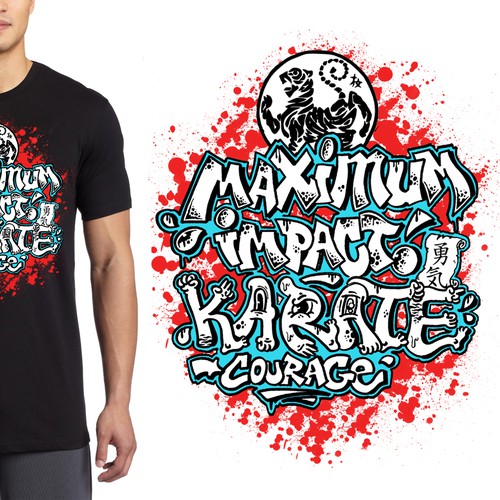 Graffiti T-Shirt Design for Karate School