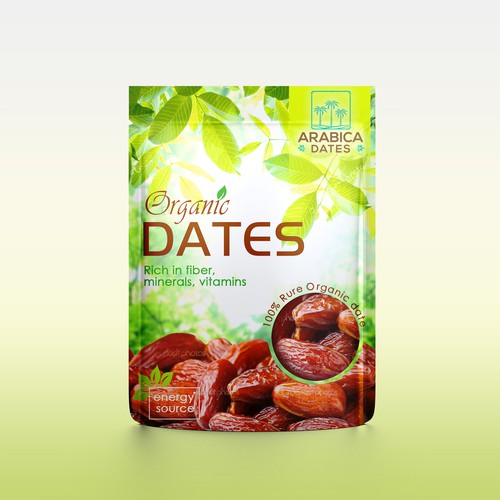 Simple Zipper Pouch design for Organic Dates