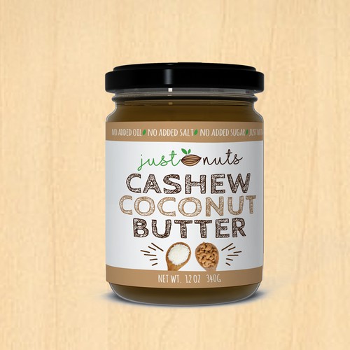 Fun label for nut butters.