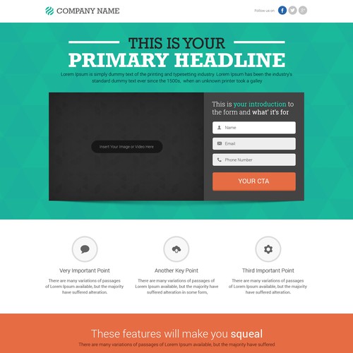 Help 99designs create professional generic landing page templates. Awarding multiple winners!