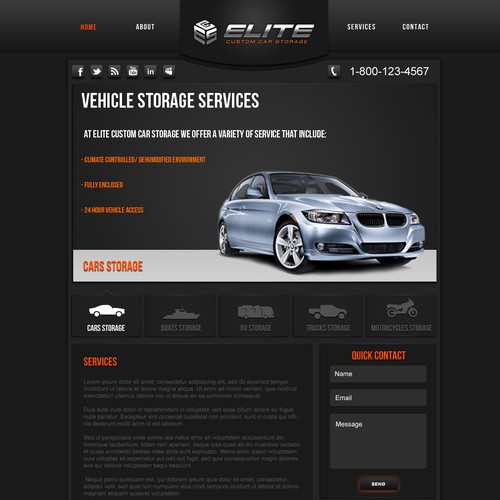 Elite Custom Car Storage needs a new website design