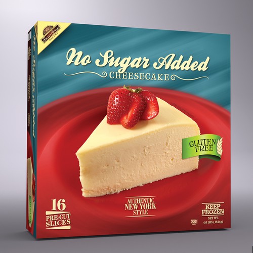 Gourmet Cheesecake Package Design (No Sugar Added)