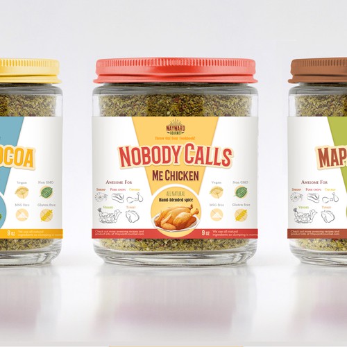 Hand made spices blend, label design