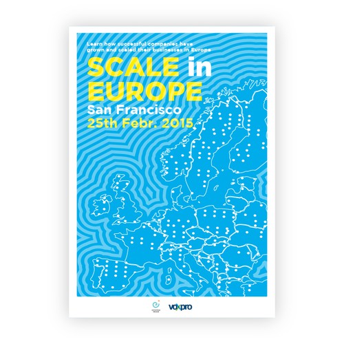Create a capturing poster to reflect "Scale in Europe".