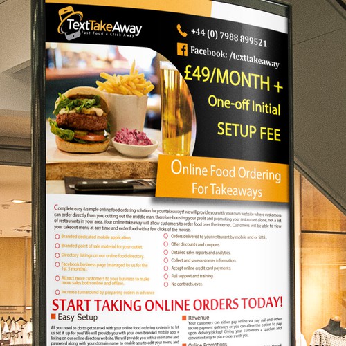 flyer for onlne food ordering for takeways