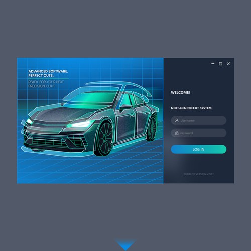 Login Screen illustrations for Aeoncut PPF & Window Tint Software