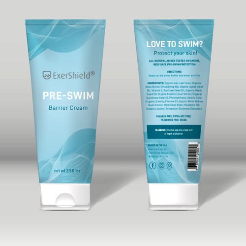 Package design for preswim lotion