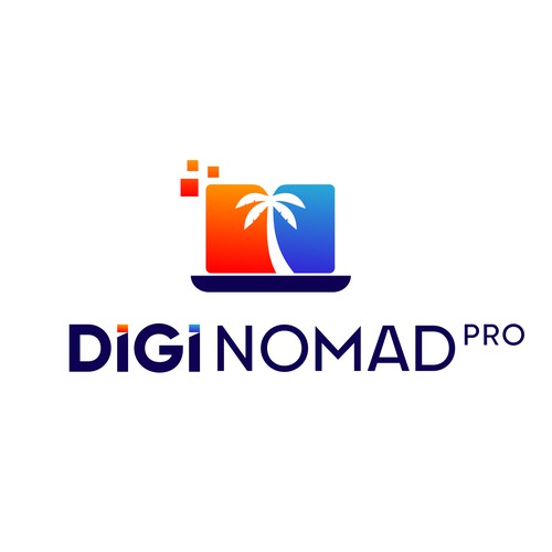 Digi Nomad Pro Logo - Palm Tree - Computer Screen Logo
