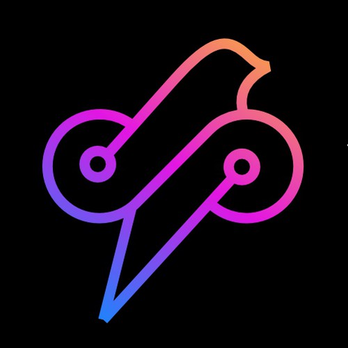 Bird of Infinity / S monogram with circuit concept