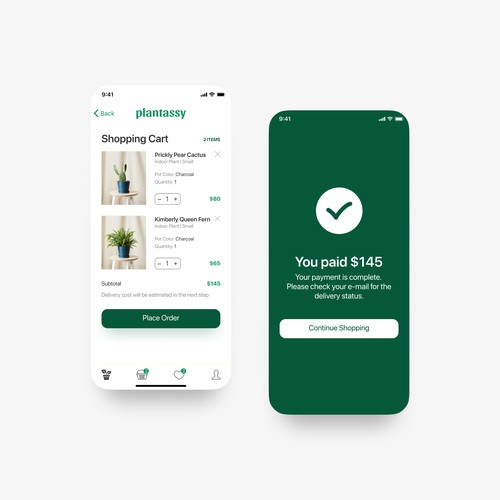 iOS e-commerce application - Plantassy