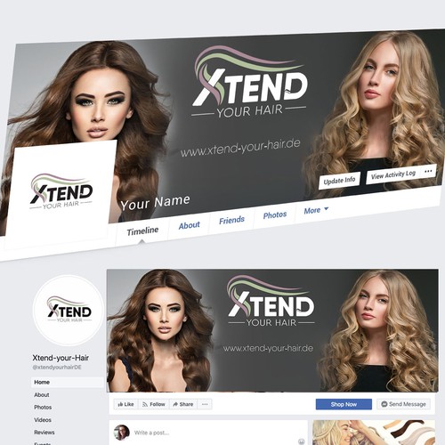 Facebook Redesign for Beauty Extensions Online shop