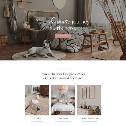 Website concept for an Upscale Interior Design Company