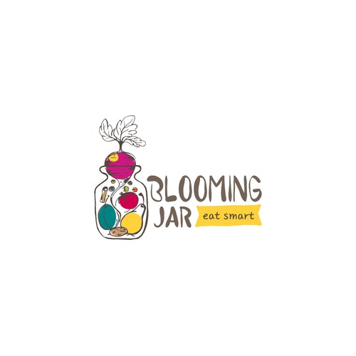 Logo concept for healthy food in Jars