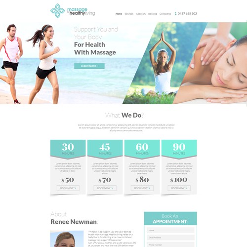 Clean Web Design for a Massage studio