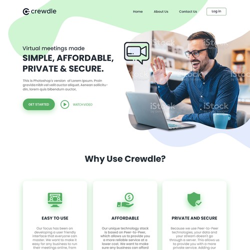 Crewdle Landing page desing