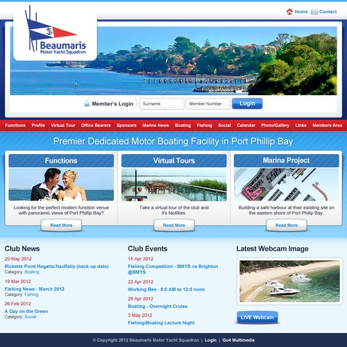 Website design for Beaumaris Motor Yacht Squadron