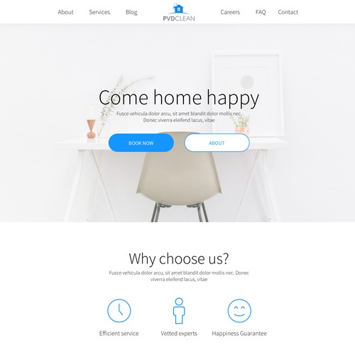 Web page design for PDV Clean