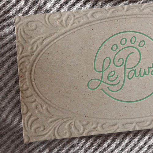 Embossed craft paper business card