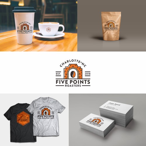 Logo Design for Five Points Roasters