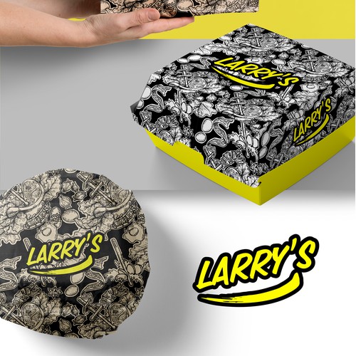 Packaging Artwork for Local Burger Brand (Larry's) 